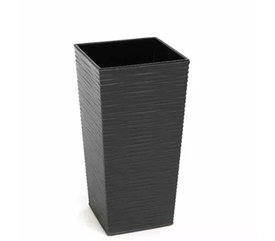 Siena Garden Pflanzkübel Nizza, eckig, 30x30x57,0 cm Rillenoptik in graphit Kunststoff