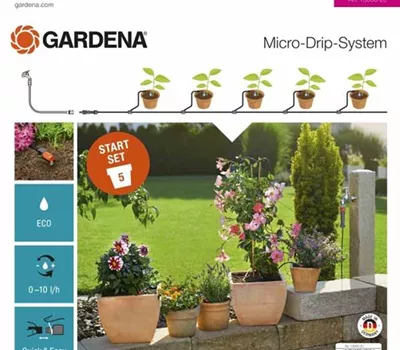 Gardena Bewässerungsset Micro-Drip für 5 Pflanztöpfe Gr. S Gardena Bewässerungsset Micro-Drip für 5 Pflanztöpfe Gr. S