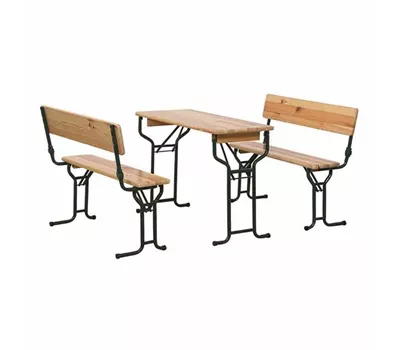 Festzeltgarnitur mit Rückenlehne 3-teilig 110x50cm Festzeltgarnitur mit Rückenlehne 3-teilig 110x50cm